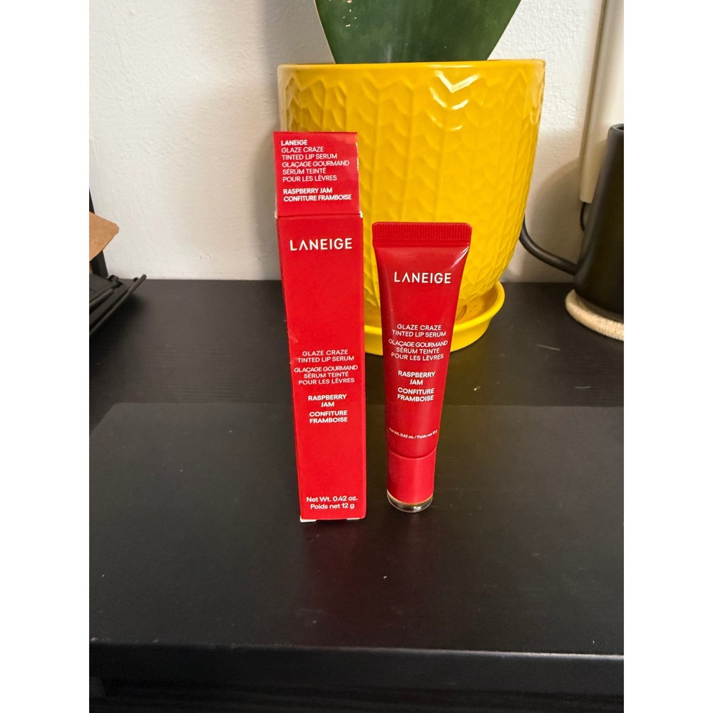 Laneige Glaze Craze Tinted Lip Serum Raspberry Jam 0.42 oz 12g Red Gloss